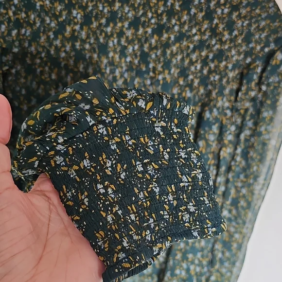 Free People Green Floral Blouse - Picture 3 of 8